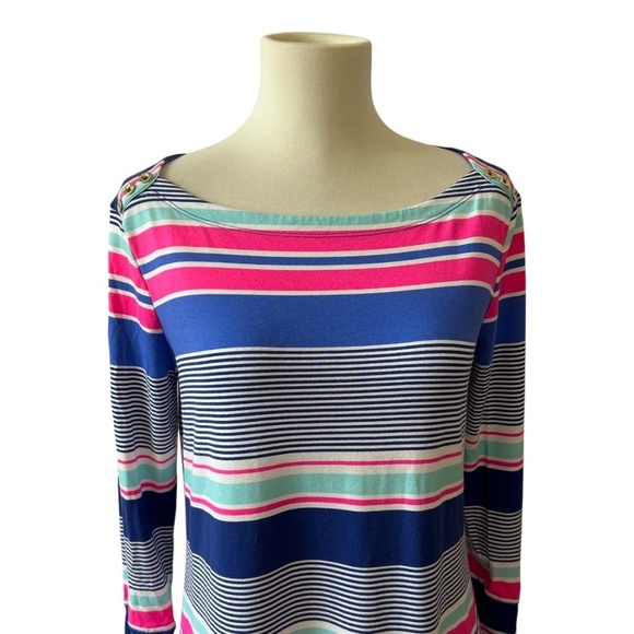 LILLY PULITZER SOPHIE DRESS M VIBRANT KALEIDOSCOPE STRIPES STRETCH LIGHTWEIGHT - Picture 3 of 12